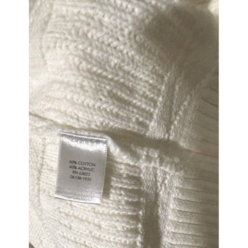 Christopher & Banks Woman’s Size Large Cowl‎ Neck Sweater White Long Sleeve - Picture 5 of 8